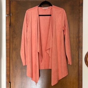 Soft surroundings faux suede jacket size medium never worn orange sherbet color